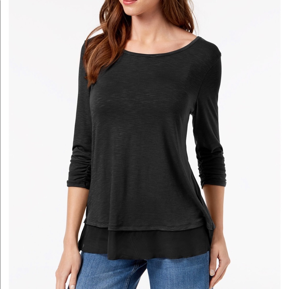Style & Co chiffon hem top